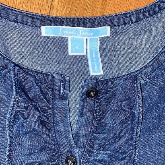 Draper James Chambray Ruffle Shift Dress, size 4, good used condition - Picture 7 of 9